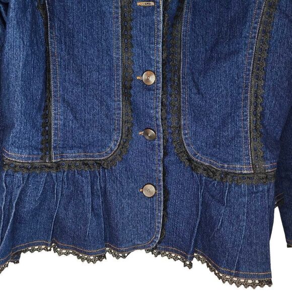The Pyramid Collection Peplum Denim Jacket - Picture 5 of 9
